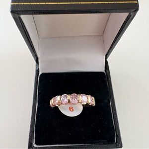 Bomb Party Bright Horizons Ring RG30542 Rose Quartz CZ Gold Plating